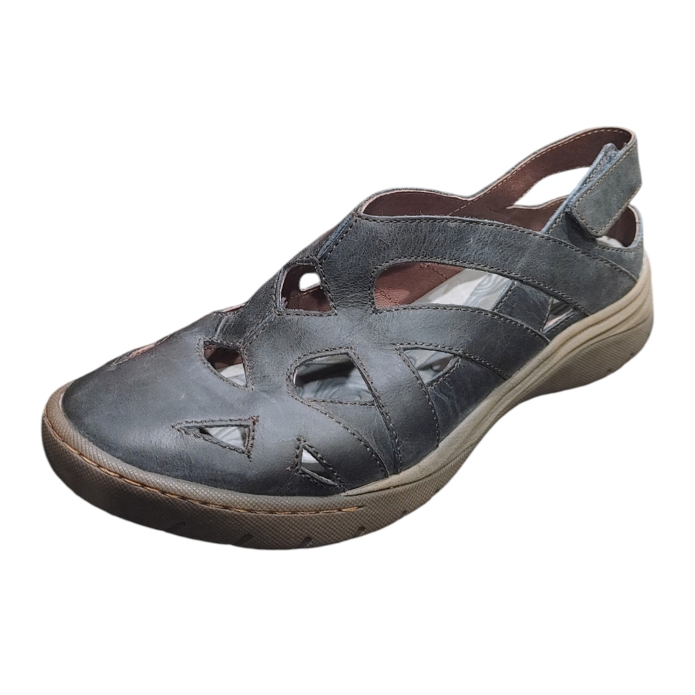 Bionica Maclean Dark Blue Leather Slingback Sport Slip Resistant Sandals Size 8